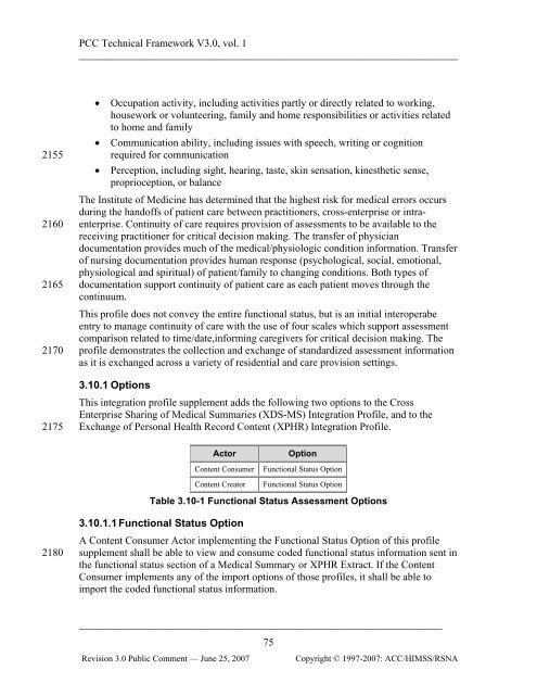 IHE Patient Care Coordination Technical Framework Vol I