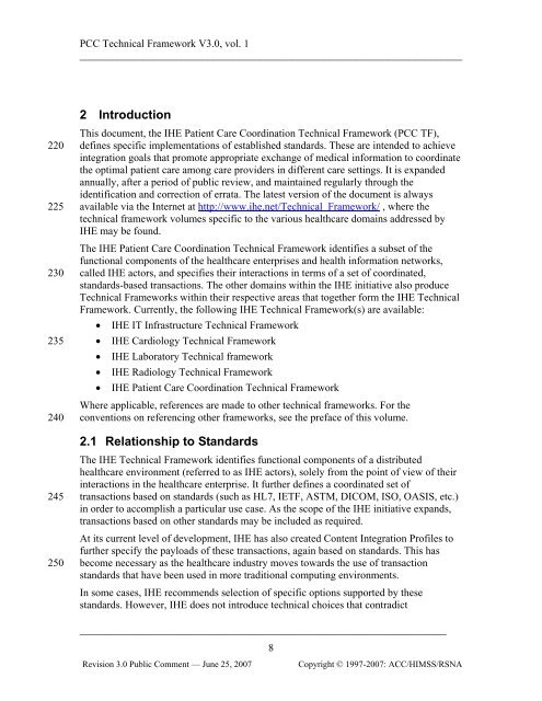 IHE Patient Care Coordination Technical Framework Vol I