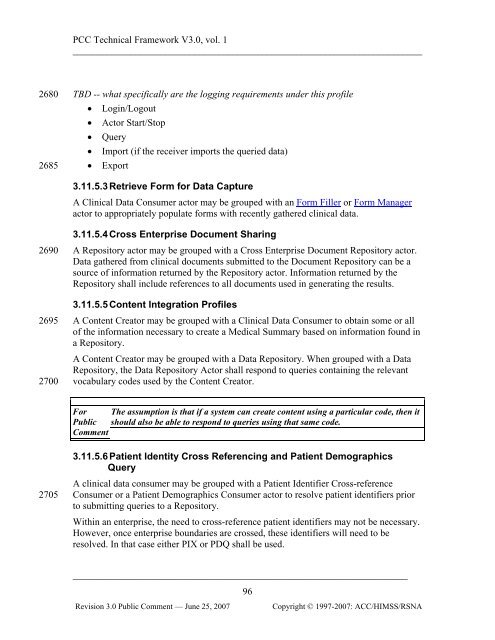 IHE Patient Care Coordination Technical Framework Vol I