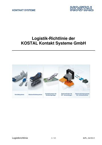 Logistik-Richtlinie der KOSTAL Kontakt Systeme GmbH