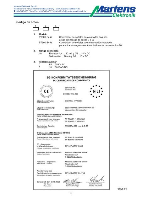 TVST500Ex-01- Prospekt - Martens Elektronik GmbH