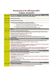 PROGRAMME OF 8TH AFE  SAMOS 2011 THURSDAY, 30 ... - INEAG