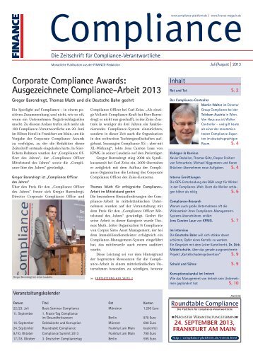 (PDF ) | Ausgabe Juli/August 2013 - Compliance