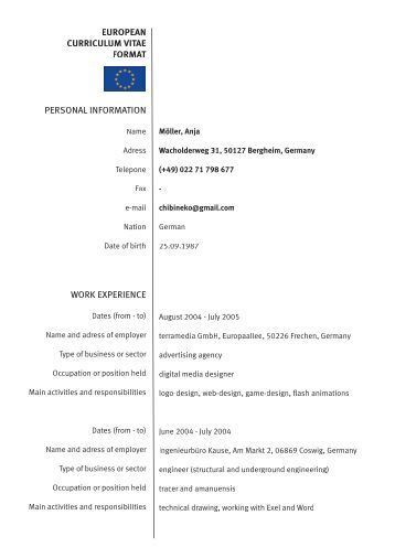 resume european format