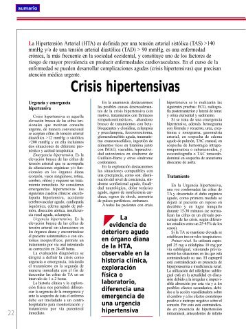 Crisis hipertensivas - El MÃ©dico Interactivo