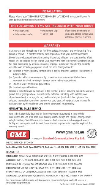 Instruction Manual - GME