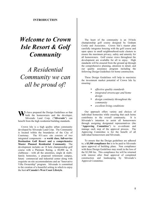 Community Design Guidelines CD1-B - Crown Isle Resort and Golf ...