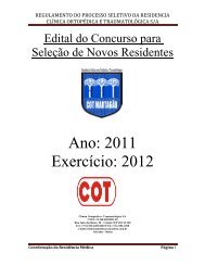 REGULAMENTO DO PROCESSO SELETIVO DA RESIDENCIA