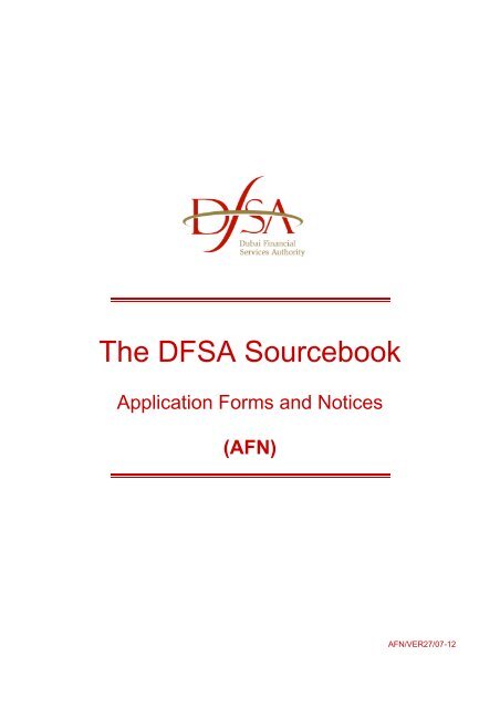 The Dfsa Sourcebook Dfsa Rulebook - 