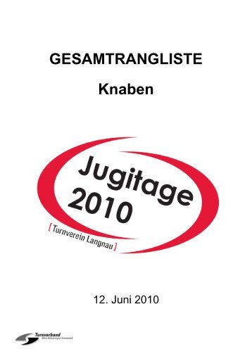 Rangliste Jugitag Langnau 2010 - Turnverein Fraubrunnen