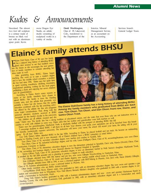 Alumni News - Black Hills State University