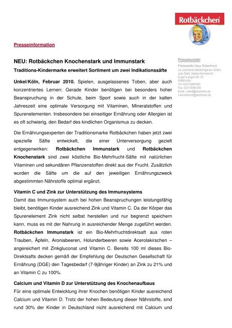 PI Rotbäckchen Immunstark und Knochenstark - Haus Rabenhorst