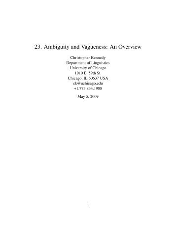 23. Ambiguity and Vagueness: An Overview - Chris Kennedy ...