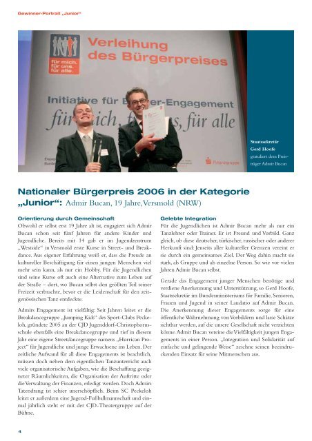 BÃ¼rgerpreis 2006 - KZ-GedenkstÃ¤tte Kaltenkirchen in Springhirsch