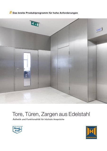 PDF Katalog von Tore, Türen, Zargen aus Edelstahl - Hörmann KG