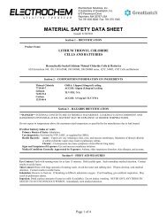 MATERIAL SAFETY DATA SHEET - Excell Battery Company