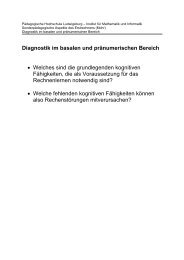 Diagnostik im basalen und prÃ¤numerischen Bereich â¢ Welches sind ...