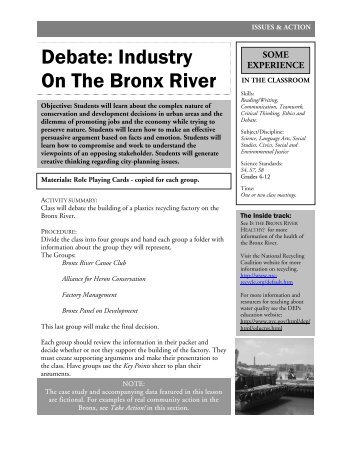 Debate: Industry On The Bronx River - Bronx River Alliance