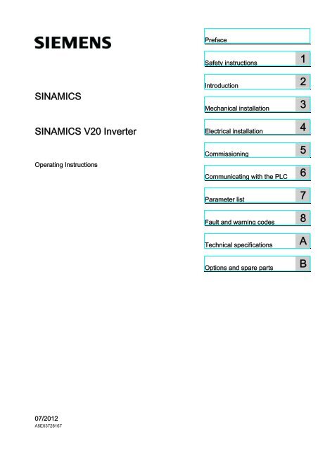 SINAMICS V20 Inverter - Industry