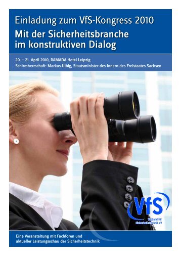 Einladung zum VfS-Kongress 2010 mit der Sicherheitsbranche im ...