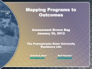 Mapping Programs to Outcomes - Student Affairs