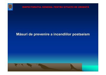 Seismul - masuri de prevenire a incendiilor - IGSU