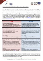 Systeme des geistigen Eigentums: China / Europa im Vergleich