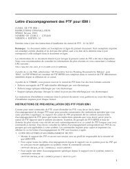 Lettre d'accompagnement des PTF pour IBM i