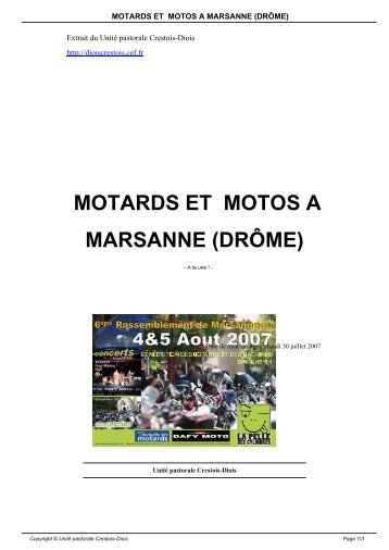motards et motos a marsanne (drÃ´me) - UnitÃ© pastorale Crestois-Diois