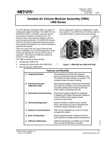 Variable Air Volume Modular Assembly (VMA) 1400 ... - ShanControls