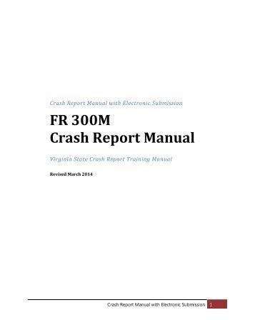 KANSAS MOTOR VEHICLE ACCIDENT REPORT CODING MANUAL KANSAS MOTOR VEHICLE