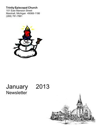 Jan 2013 Newsletter - Trinity Episcopal Church Marshall MI.