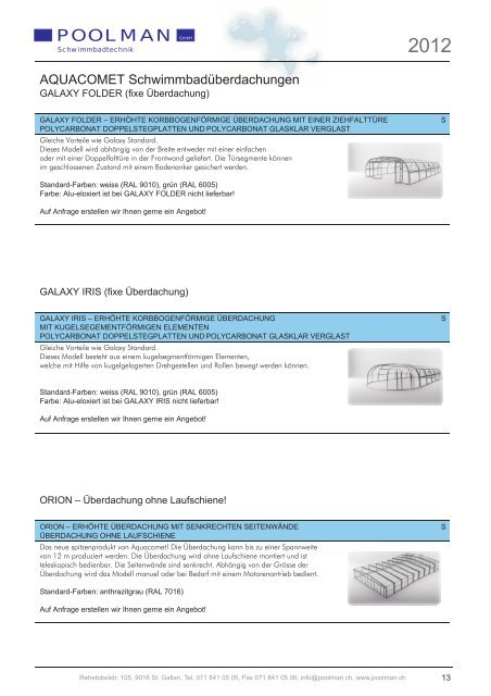 Aquacomet-Preisliste PDF 12045kb - Poolman GmbH