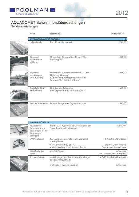 Aquacomet-Preisliste PDF 12045kb - Poolman GmbH