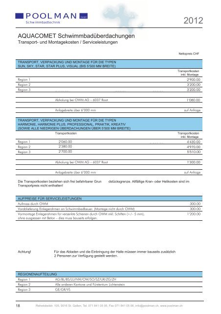 Aquacomet-Preisliste PDF 12045kb - Poolman GmbH