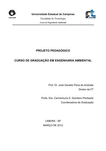 Projeto Pedagógico - Faculdade de Tecnologia - Unicamp