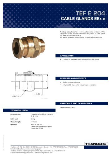 Datasheet - Tranberg