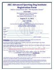 AKC Advanced Sporting Dog Institute Registration Form - American ...