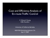 Cost and Efficiency Analysis of En-route Traffic Control