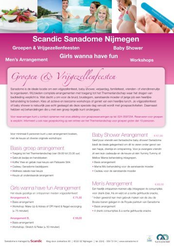 Bekijk hier de brochure voor groepen en vrijgezellen ... - Sanadome