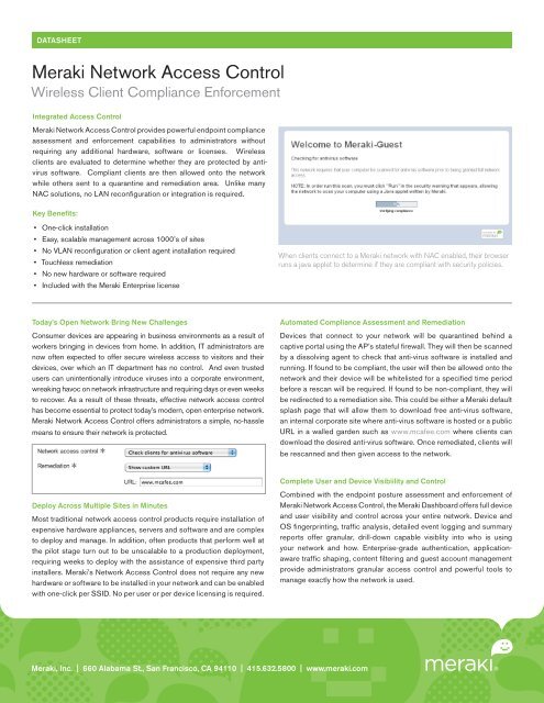 Meraki Network Access Control