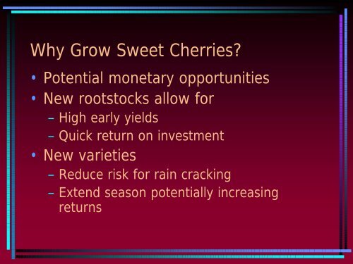 Sweet Cherry Rootstocks and Varieties - Utahhort.org