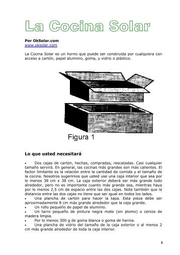 La Cocina Solar: CÃ³mo se Construye - Ambiente EcolÃ³gico