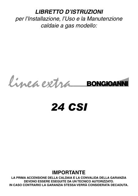 Caldaia Bongioanni Linea Extra 24 CSI - Certened