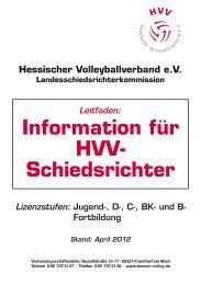 Information für HVV- Schiedsrichter - Hessischer Volleyballverband eV