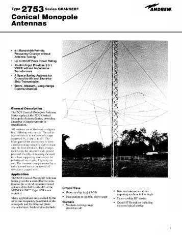 Type 2753 Series Granger Conical Monopole Antennas - Mundoradio