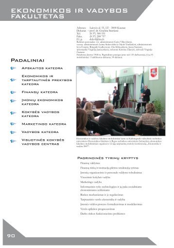 ekonomikos ir vadybos fakultetas - Kauno technologijos universitetas