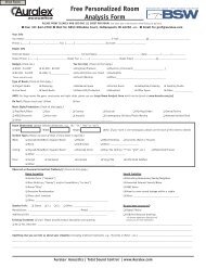 Free Personalized Room Analysis Form - Auralex Acoustics, Inc.