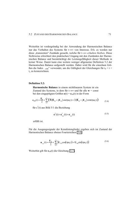 Erweiterung der harmonischen Balance fÃ¼r die numerische ...