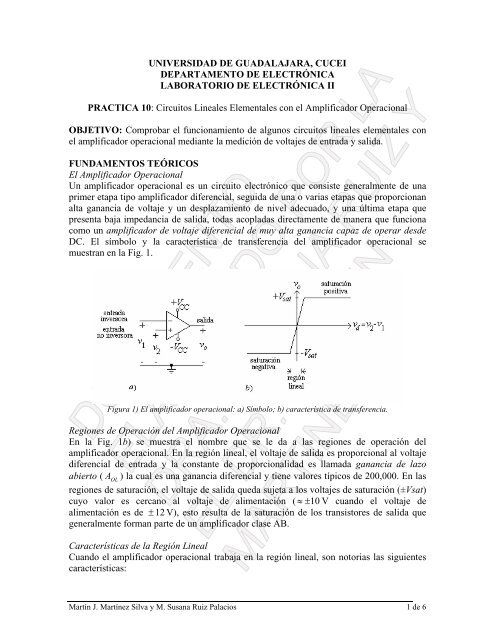 Circuitos Lineales Elementales con Amplificador Operacional